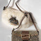 Fendi Mini Mink Fur Embellished Baguette