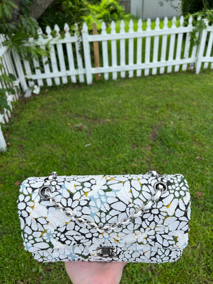 Chanel Floral Medium Tweed Classic Flap