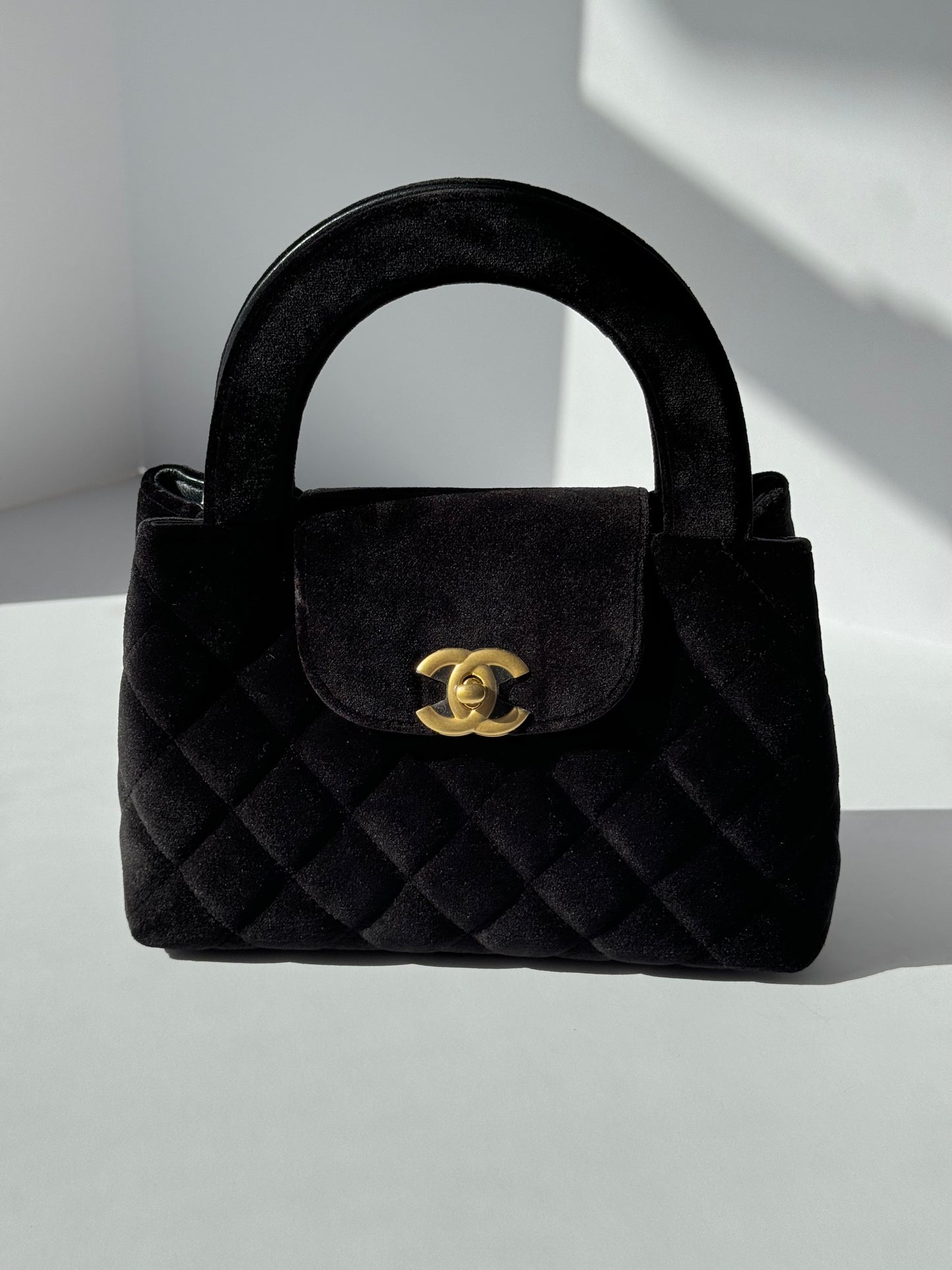 Chanel 2024 Black Velvet Mini Kelly