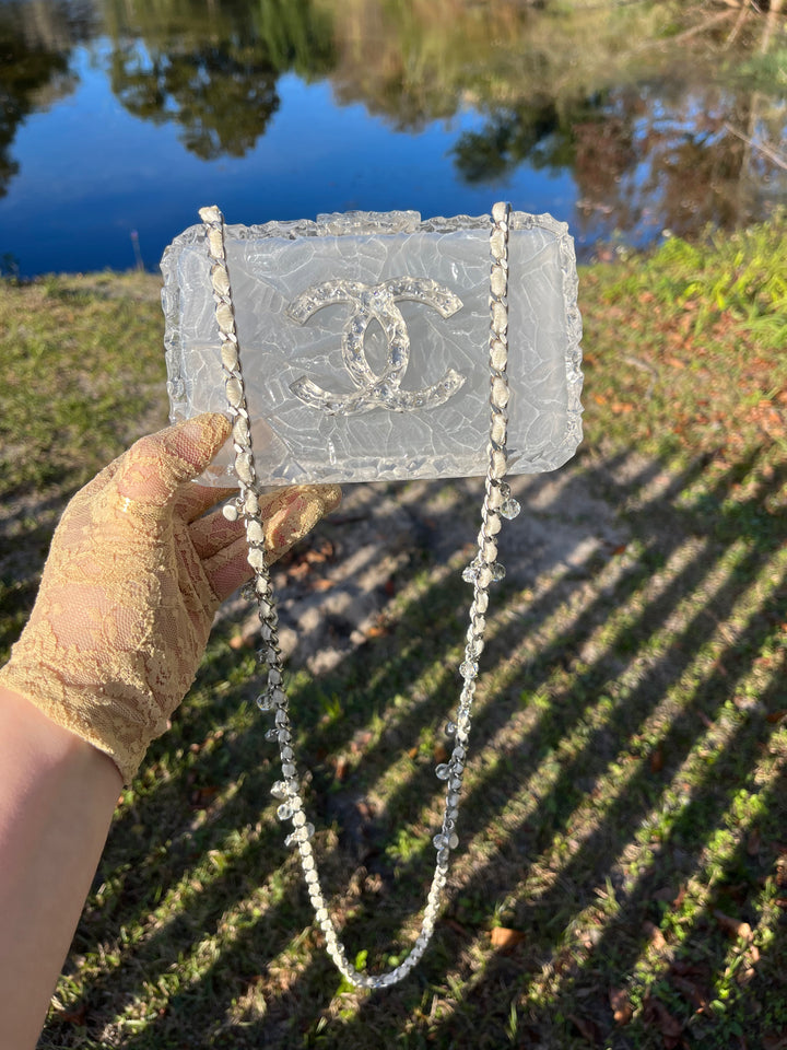 Chanel RARE Runway Acrylic Crystal CC Ice Cube Clutch