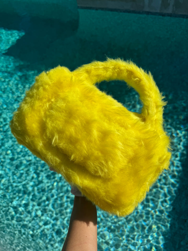 Chanel RARE Yellow 1994 Faux Fur Kelly