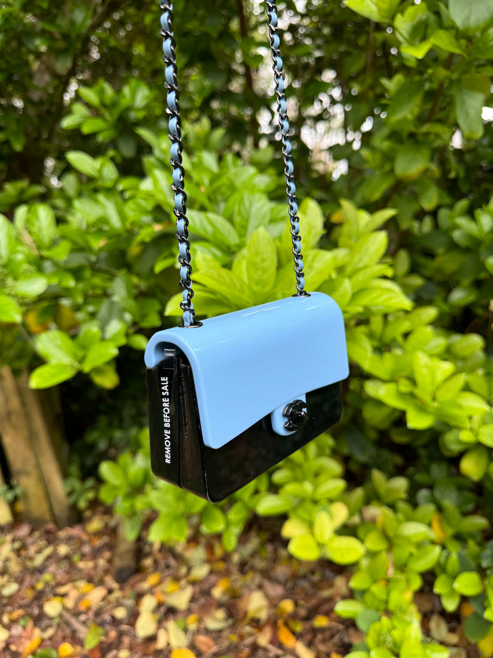 Chanel Blue Black Mini Evening Plexi Bag
