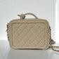 Chanel Small Nude Filigree Shearling Vanity Case