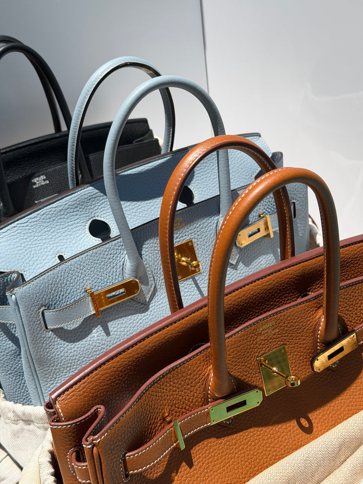 Hermès Birkin 35 Bleu Lin Togo Gold Hardware 2012