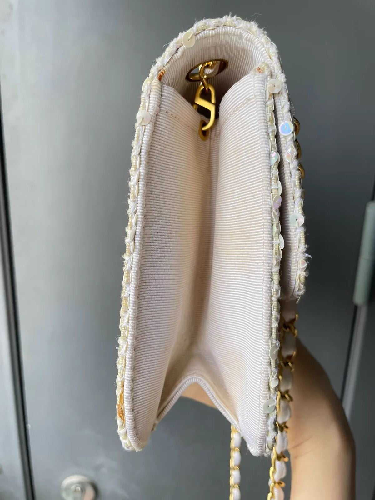 Chanel 1992 Medium Iridescent Sequin Flap Bag
