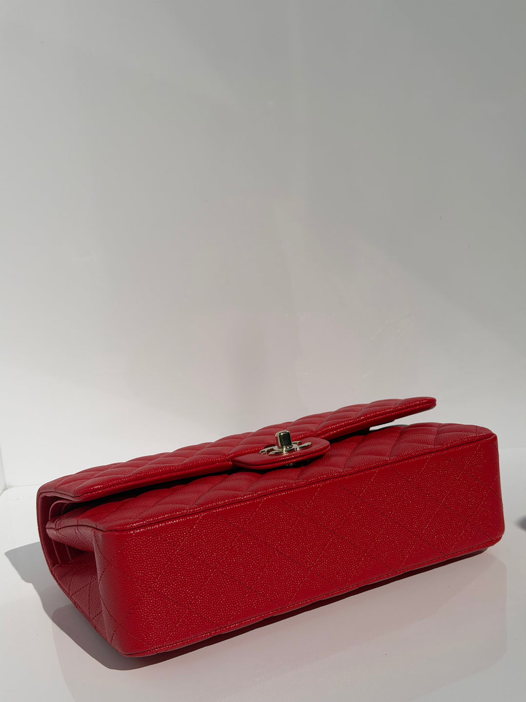 Chanel Medium Classic Double Flap Caviar Red Light Gold Hardware 2021