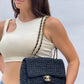 Chanel 18C Black Ancient Greece Raffia Crochet Flap Bag