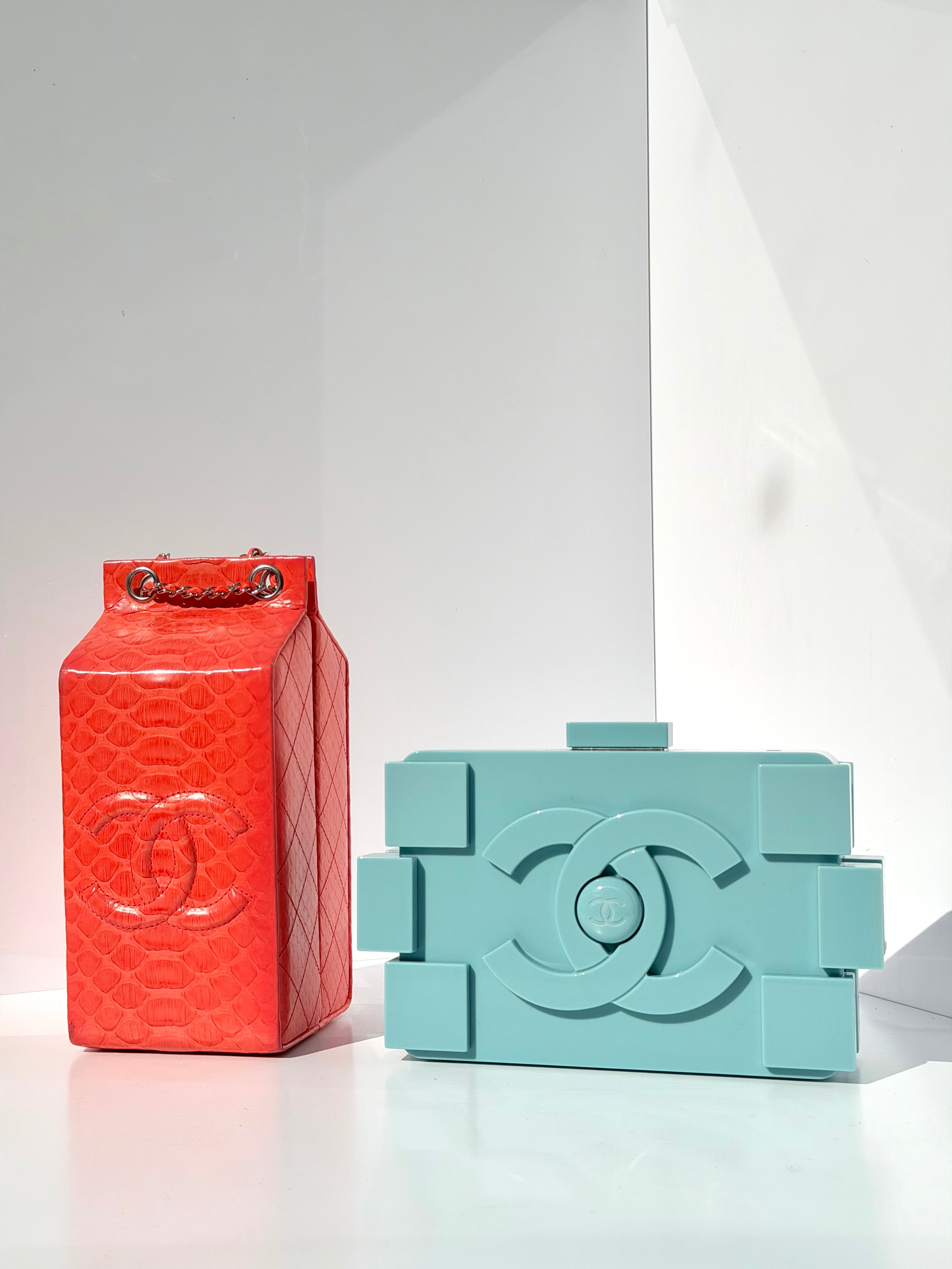 Chanel Baby Blue Plexiglass Lego Minaudiere – Its A Luv Story