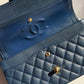 Chanel 18C Navy Blue Medium Caviar Double Flap Bag