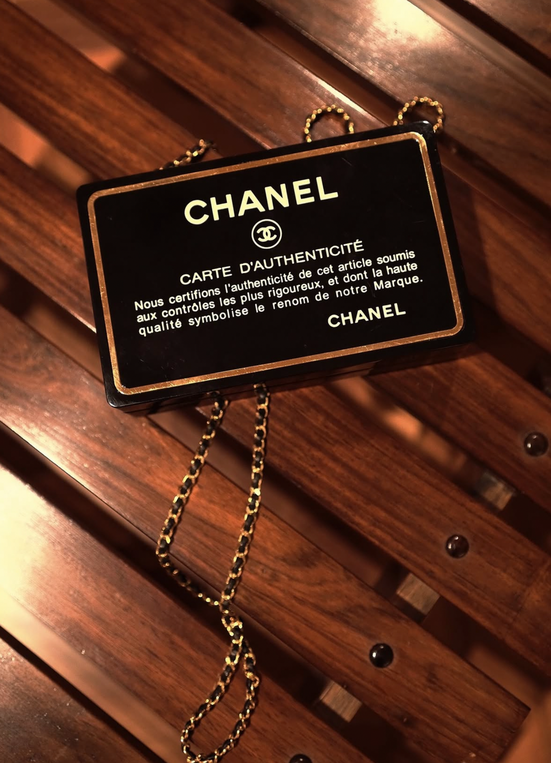 Chanel Limited Edition Black Authenticity Card Minaudière