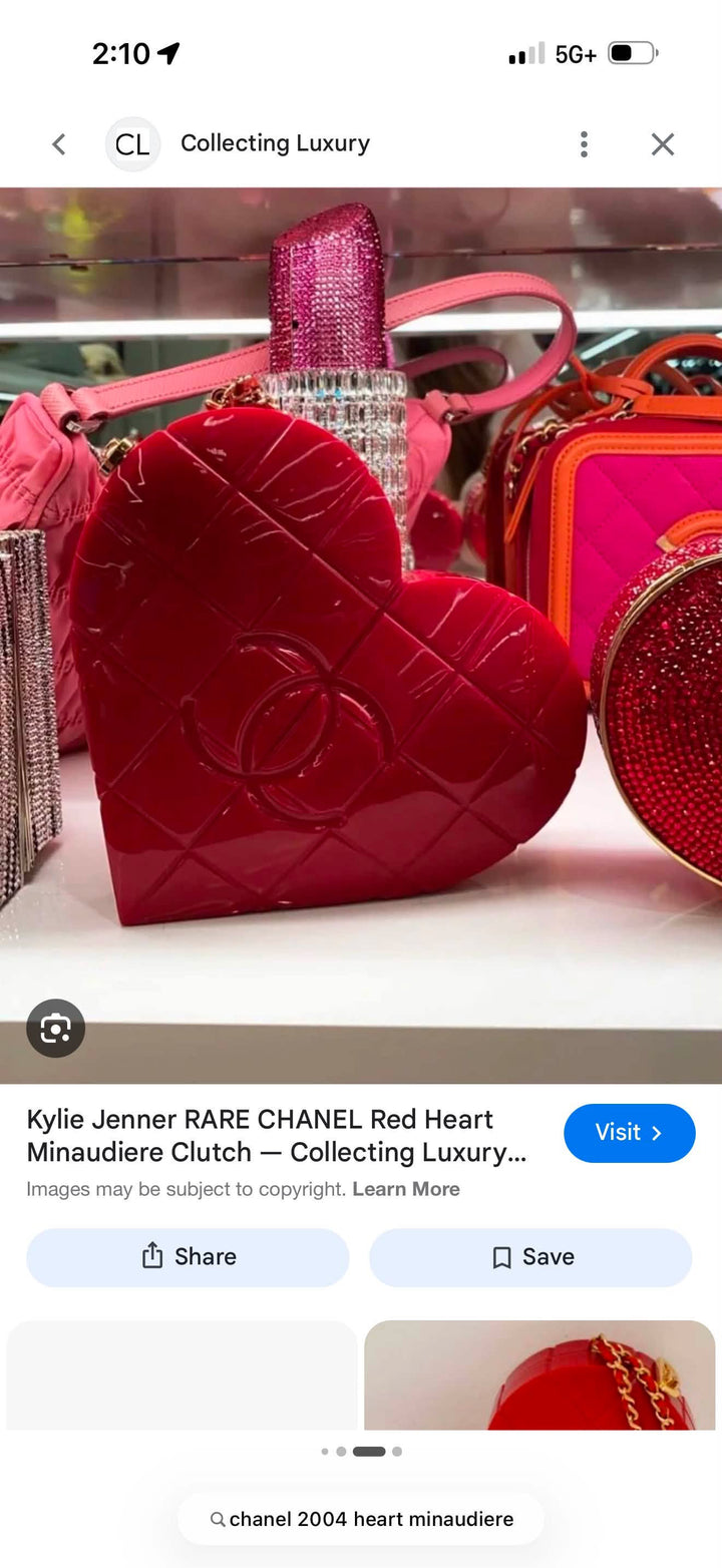 Chanel Heart Minaudiere Lucite Red Gold Hardware 2002