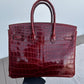Hermes 2016 Bourgogne Shiny Niloticus Crocodile Birkin 25