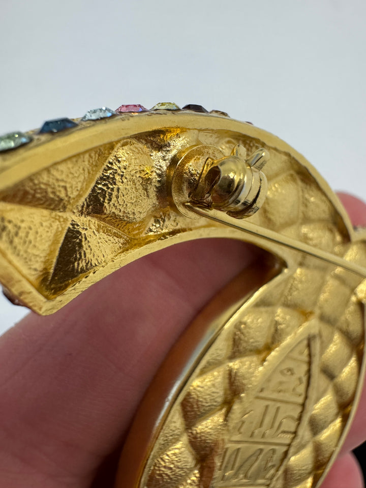 Chanel 19A Egypt Multicolor XL Beatle Brooch