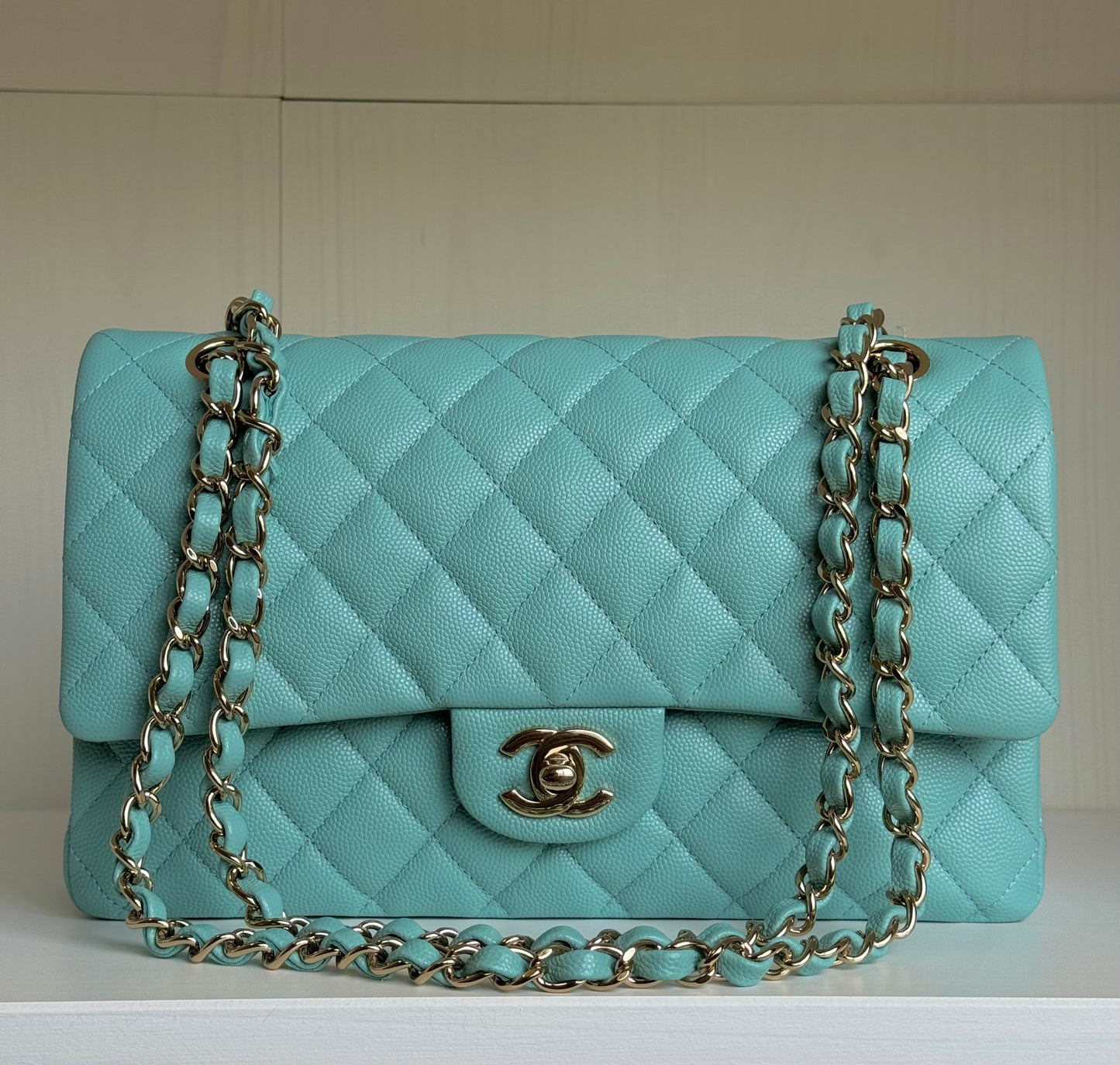 Chanel 20C Tiffany Blue Medium Caviar Flap Bag