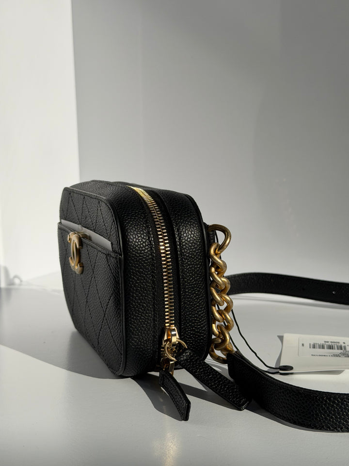Chanel 2019 CC Stitched Caviar Waist Belt Bag