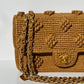Chanel 24P Tan Braided Raffia Medium Flap Bag