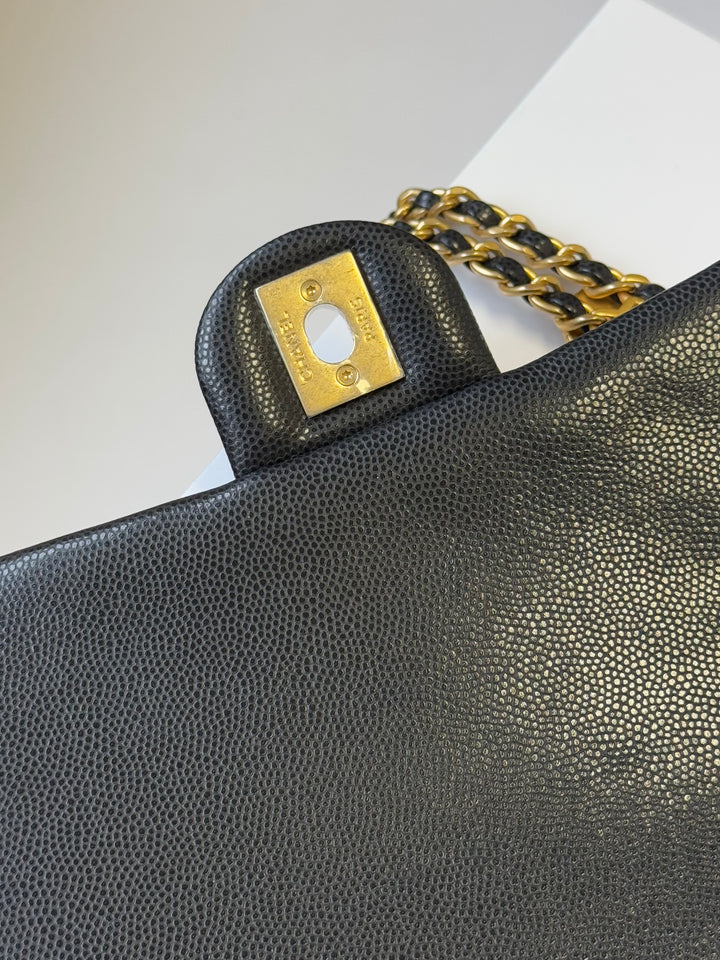 Chanel Twist Your Buttons Black Small Caviar Flap Bag