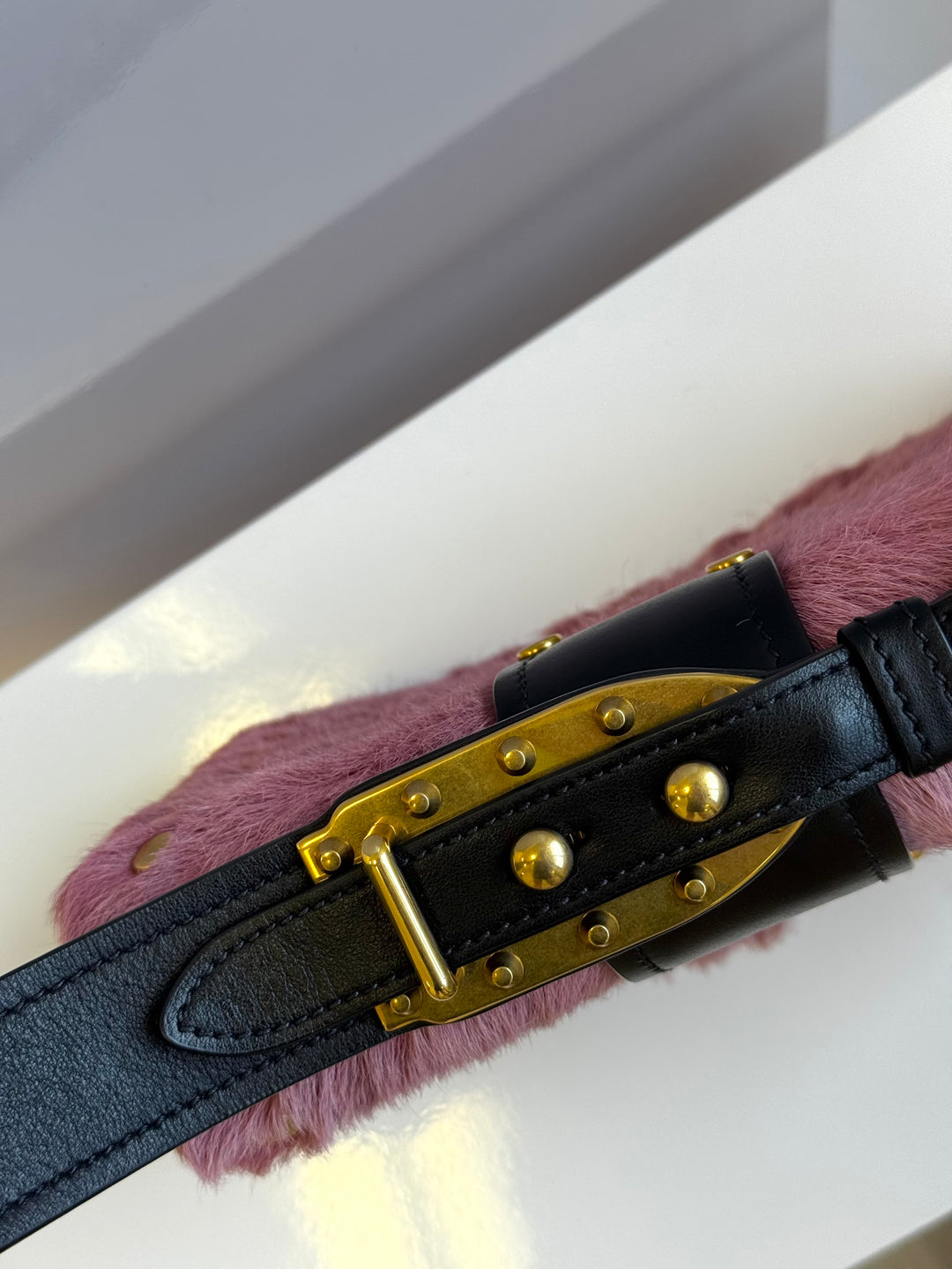 Prada Calf Hair Pink Cahier Crossbody Bag