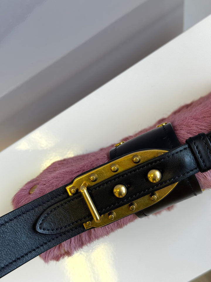 Prada Calf Hair Pink Cahier Crossbody Bag