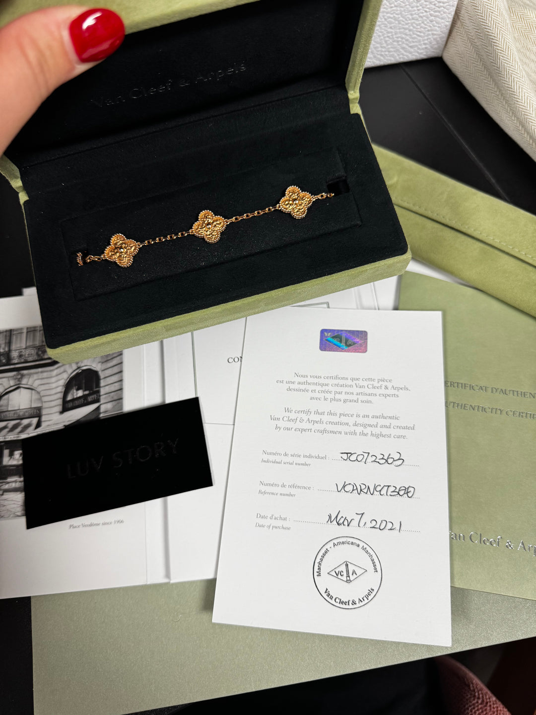 Van Cleef & Arpels Vintage Alhambra 5 Motifs Bracelet 18K Rose Gold