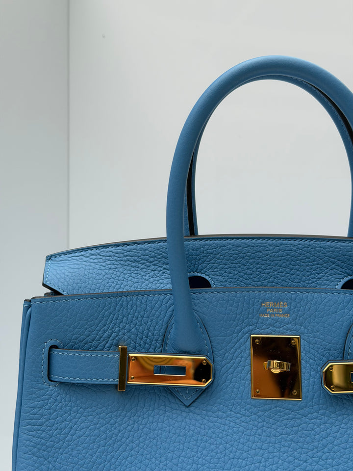 Hermes 2014 Bleu Paradis Clemence Taurillon Birkin 30