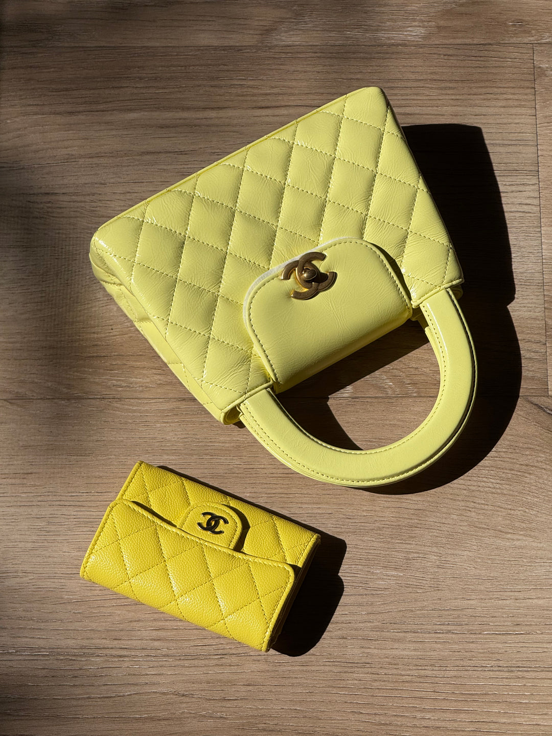 Chanel 2025 Yellow Shiny Calfskin Mini Kelly