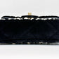 Chanel Black Velvet Mini Pearl Flap Bag