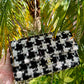 Chanel Ecru Medium Houndstooth Tweed Flap Bag