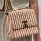 Chanel 24K Vintage Pink Striped Large Flap