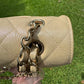 Chanel Beige Iridescent Medium Caviar Classic Flap