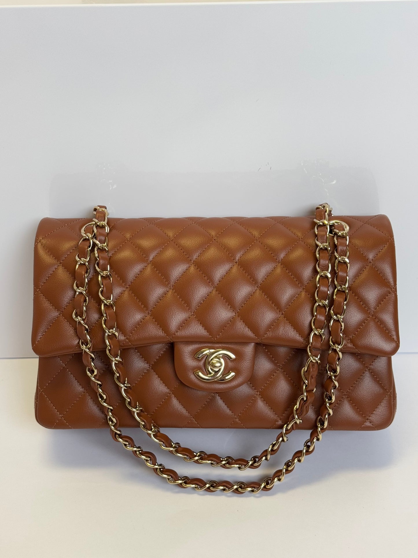 Chanel 21P Caramel Medium Lambskin Flap Bag