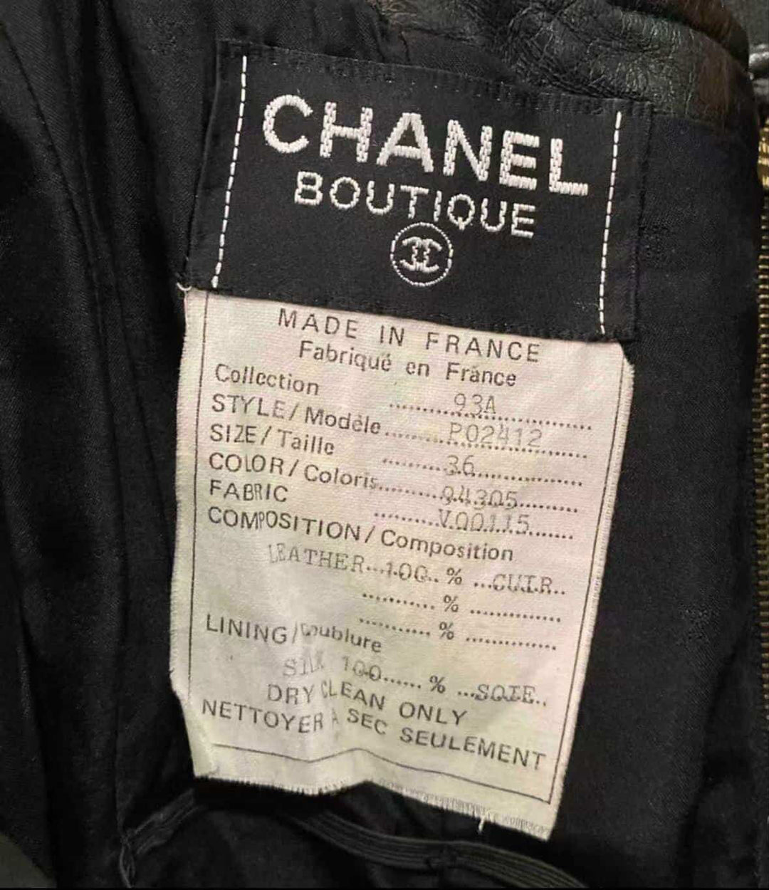 Chanel 1993 Runway Extremely Rare Leather Dress