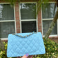 Chanel 23A Small Caviar Sky Blue Double Flap