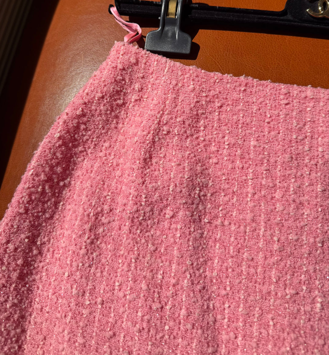 Chanel 1995 Spring “Barbie” Pink Tweed Skirt Suit