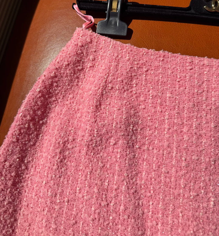 Chanel 1995 Spring “Barbie” Pink Tweed Skirt Suit
