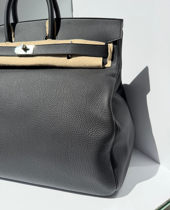 Hermès HAC 50 Black Togo Palladium Hardware 2022