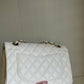 Chanel White Small Caviar Classic Flap Bag