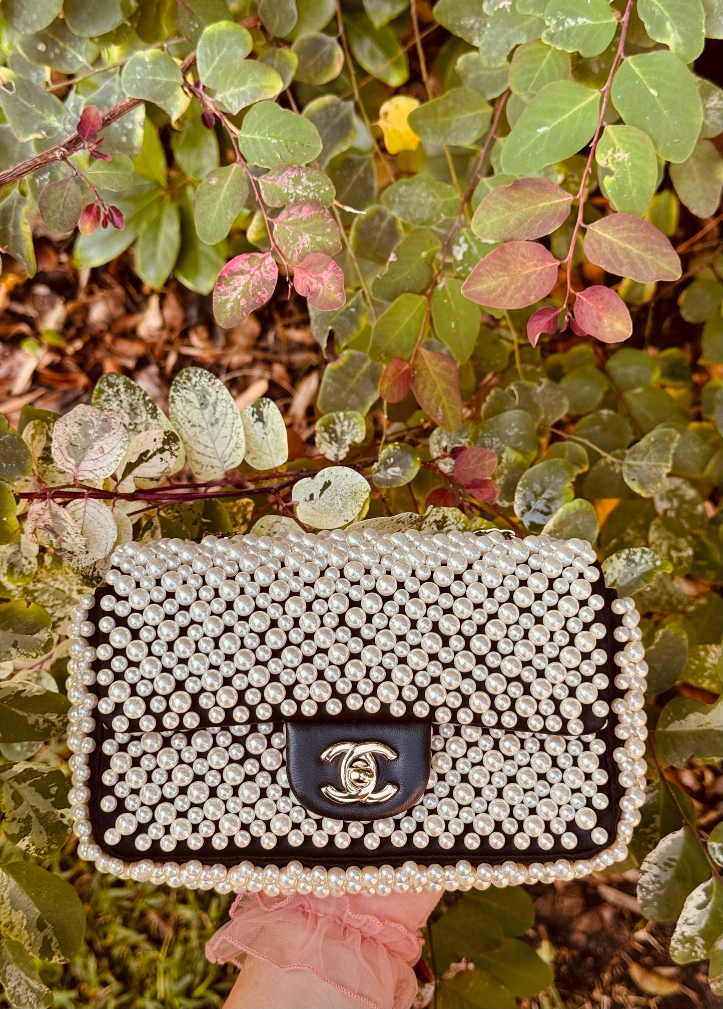 Chanel 19S Pearl Embellished Mini Rectangular Flap Bag