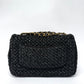 Chanel 18C Black Ancient Greece Raffia Crochet Flap Bag