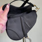 Rare Dior Black Satin Crystal Mini Saddle