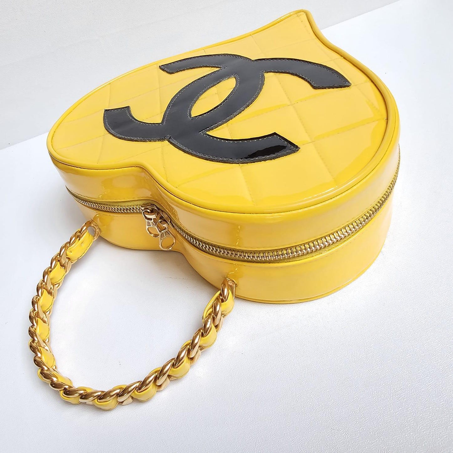 Chanel 1995 CC Yellow Heart Vanity Bag