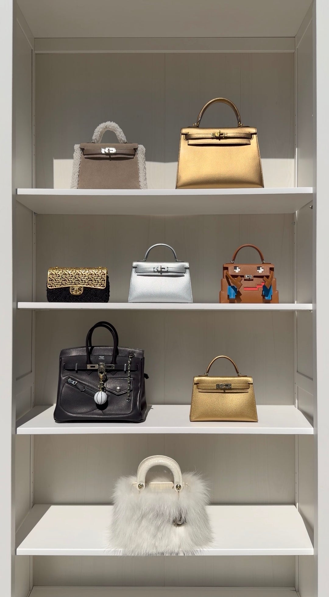 Hermes Mini Sellier Argent Silver Metallic Chevre Chamkilight Kelly 20