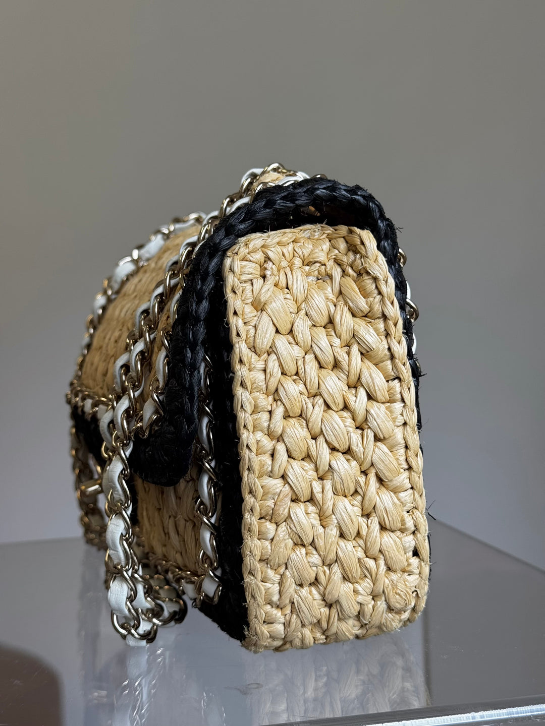 Chanel 24C Venice Beach Medium Braided Raffia Flap Bag
