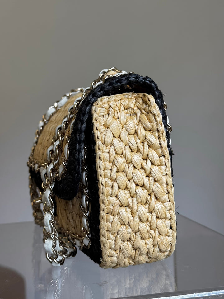 Chanel 24C Venice Beach Medium Braided Raffia Flap Bag