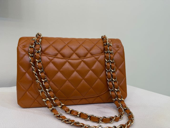 Chanel 21A Small Caramel Caviar Classic Flap Bag + LGHW