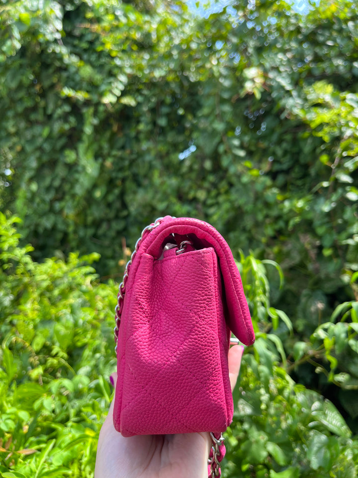 Chanel Hot Pink Caviar Mini Rectangular Flap Bag