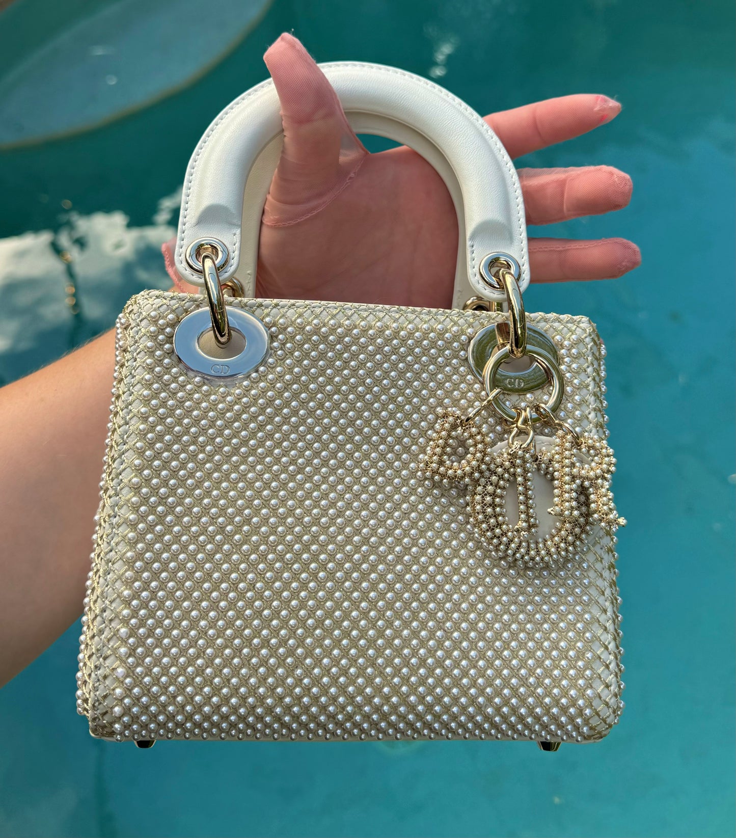 2022 Pearl Lady Dior Mini Top Handle