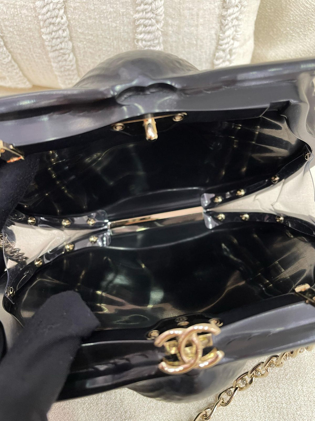 Chanel 19S Black Runway Shell Minaudiere