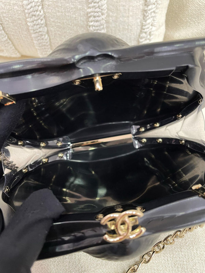 Chanel 19S Black Runway Shell Minaudiere