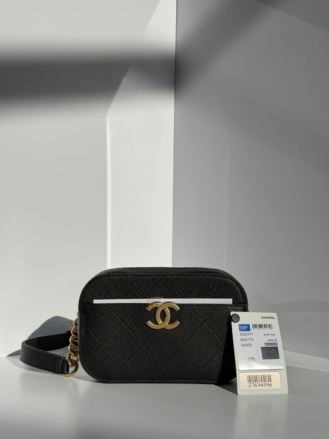 Chanel 2019 CC Stitched Caviar Waist Belt Bag